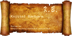 Knittel Barbara névjegykártya