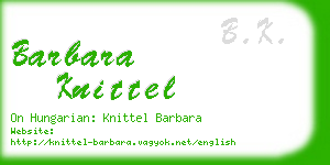barbara knittel business card